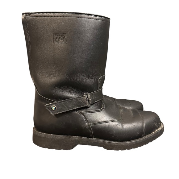 Vintage BMW Leather Riding Boots Men’s 14 Made In USA Black Logo Motorcycle - Picture 2 of 9